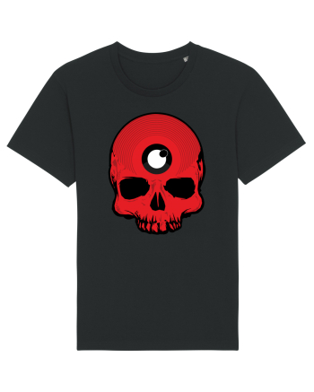 3rd eye, vinyl skull head red Black