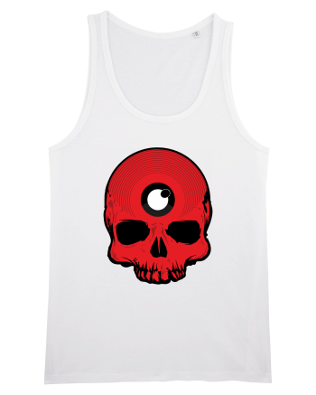 3rd eye, vinyl skull head red White