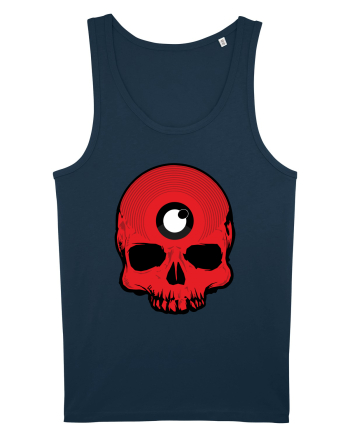 3rd eye, vinyl skull head red Navy
