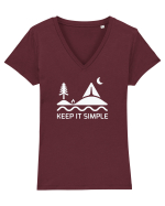 Camping - Keep It Simple Tricou mânecă scurtă guler V Damă Evoker