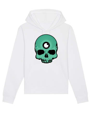 3rd eye, vinyl skull head cyan White