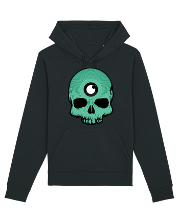 3rd eye, vinyl skull head cyan Black