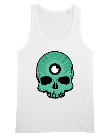 3rd eye, vinyl skull head cyan White