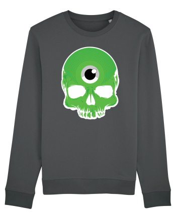 3rd eye, vinyl skull head green Anthracite