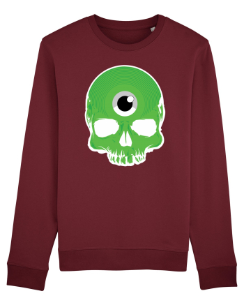 3rd eye, vinyl skull head green Burgundy