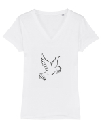 Peace  Tricou mânecă scurtă guler V Damă Evoker