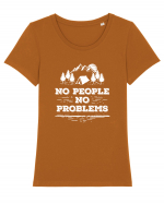 CAMPING - No People No Problems Tricou mânecă scurtă guler larg fitted Damă Expresser
