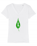 Yoga Leaf Tricou mânecă scurtă guler V Damă Evoker