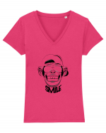 Monkey Smile Tricou mânecă scurtă guler V Damă Evoker