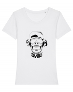 Monkey Smile Tricou mânecă scurtă guler larg fitted Damă Expresser