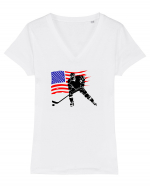 NHL USA Tricou mânecă scurtă guler V Damă Evoker
