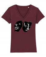 masti teatru Tricou mânecă scurtă guler V Damă Evoker