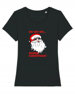 Santa  wishes you a Merry Christmas Tricou mânecă scurtă guler larg fitted Damă Expresser