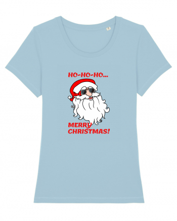 Santa  wishes you a Merry Christmas Sky Blue