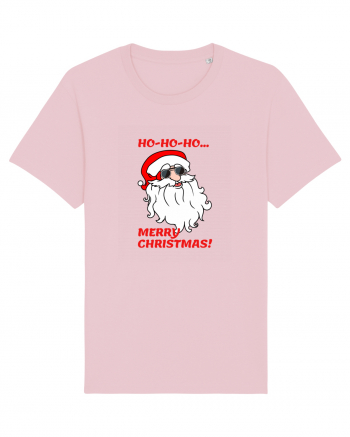 Santa  wishes you a Merry Christmas Cotton Pink