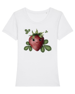 Strawberry Tricou mânecă scurtă guler larg fitted Damă Expresser