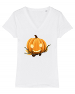 Halloween Pumpkin Tricou mânecă scurtă guler V Damă Evoker