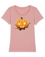 Halloween Pumpkin Tricou mânecă scurtă guler larg fitted Damă Expresser