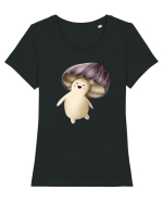 Purple Mushroom Tricou mânecă scurtă guler larg fitted Damă Expresser