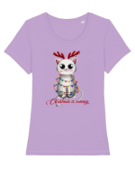 Christmas Kitty Tricou mânecă scurtă guler larg fitted Damă Expresser