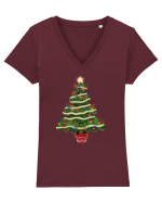 Christmas Tree Tricou mânecă scurtă guler V Damă Evoker