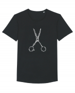 Barber's Scissors Tricou mânecă scurtă guler larg Bărbat Skater