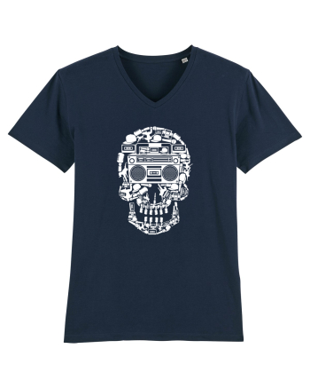 Retro Disco Skull French Navy