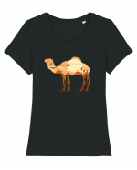 Egyptian Camel Tricou mânecă scurtă guler larg fitted Damă Expresser