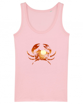 Summer Beach Crab Cotton Pink