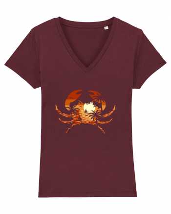 Summer Beach Crab Burgundy