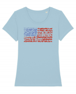 usa flag Tricou mânecă scurtă guler larg fitted Damă Expresser