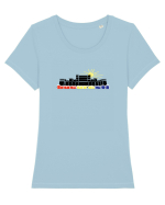 i love bucharest Tricou mânecă scurtă guler larg fitted Damă Expresser