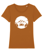 Cu Rulota - Aventura la Poalele Munților Tricou mânecă scurtă guler larg fitted Damă Expresser