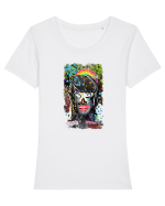 abstract love Tricou mânecă scurtă guler larg fitted Damă Expresser