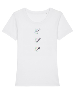 Coafeza Floral Tricou mânecă scurtă guler larg fitted Damă Expresser