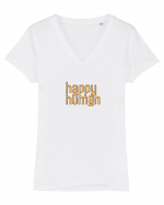 Happy Human Tricou mânecă scurtă guler V Damă Evoker
