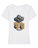 magnetofon Tricou mânecă scurtă guler larg fitted Damă Expresser
