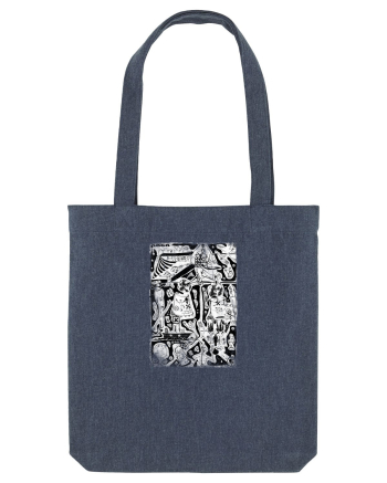 doodle cartoon ,life aspects Midnight Blue
