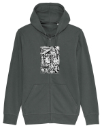 doodle cartoon ,life aspects Hanorac cu fermoar Unisex Connector