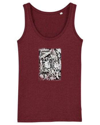 doodle cartoon ,life aspects Burgundy