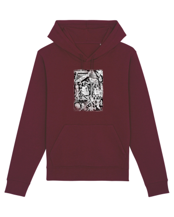 doodle cartoon ,life aspects Burgundy