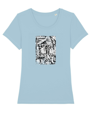 doodle cartoon ,life aspects Sky Blue