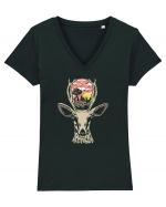 Deer Nature Tricou mânecă scurtă guler V Damă Evoker