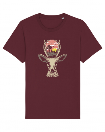 Deer Nature Burgundy