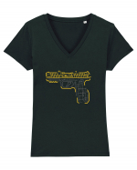 Electric Gun Tricou mânecă scurtă guler V Damă Evoker