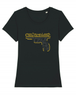 Electric Gun Tricou mânecă scurtă guler larg fitted Damă Expresser