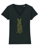 Electric Rabbit Tricou mânecă scurtă guler V Damă Evoker