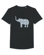 Elephant Blue Ceramic Ornament Tricou mânecă scurtă guler larg Bărbat Skater