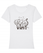 Elephant Tree Tricou mânecă scurtă guler larg fitted Damă Expresser