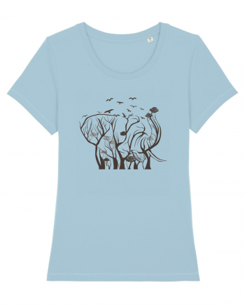 Elephant Tree Sky Blue